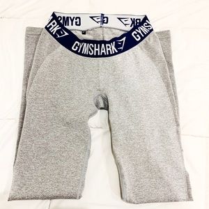 Gymshark Flex Leggings - Light Grey Marl/Indigo
